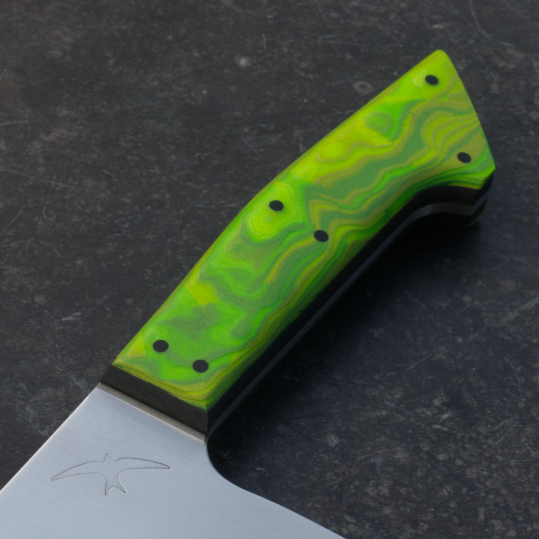 7" Nakiri AEB-L G10 Burl Lime