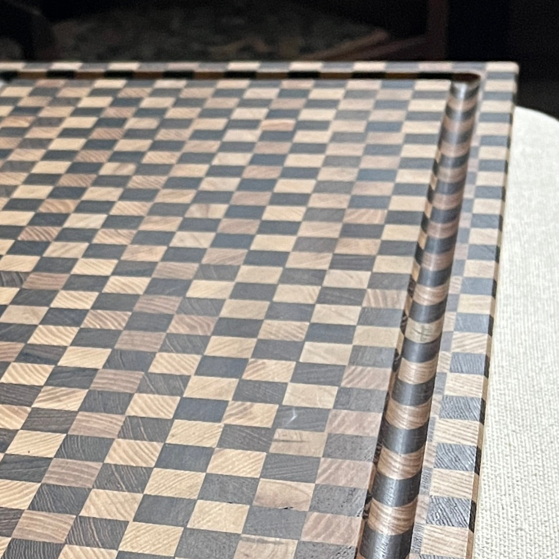 Checkered Hardwood End Grain Chopping Board Wenge & Maple