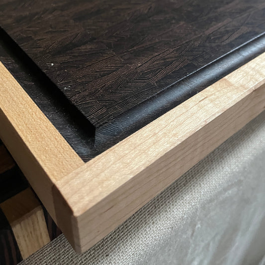 Framed Hardwood End Grain Chopping Board Wenge & Maple