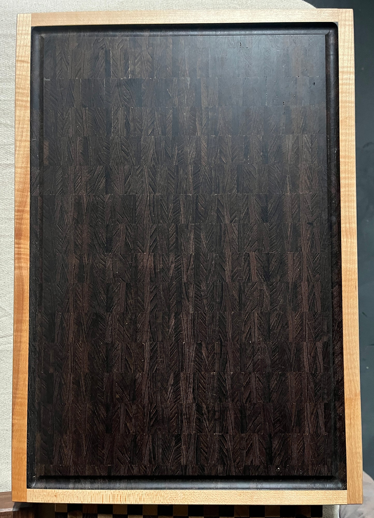 Framed Hardwood End Grain Chopping Board Wenge & Maple