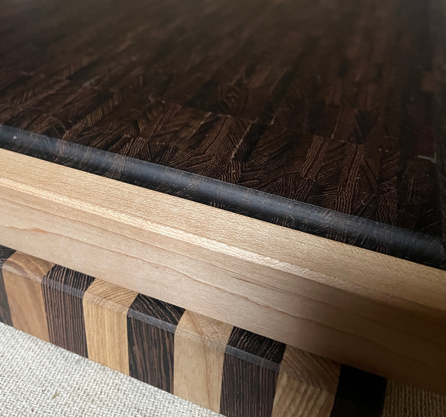 Framed Hardwood End Grain Chopping Board Wenge & Maple