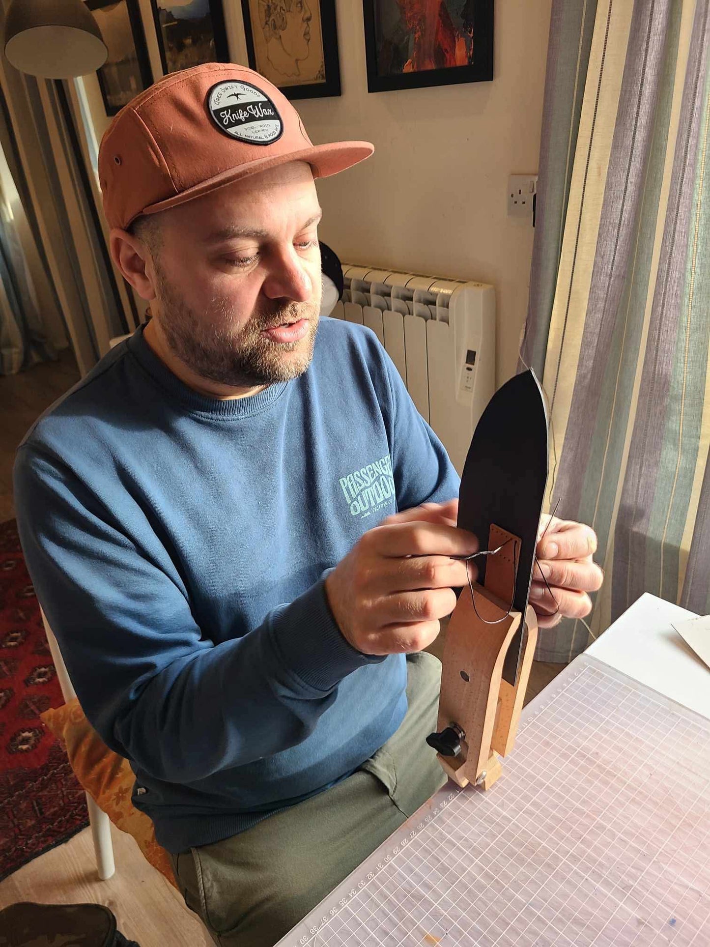 Leather kitchen knife sheath making course