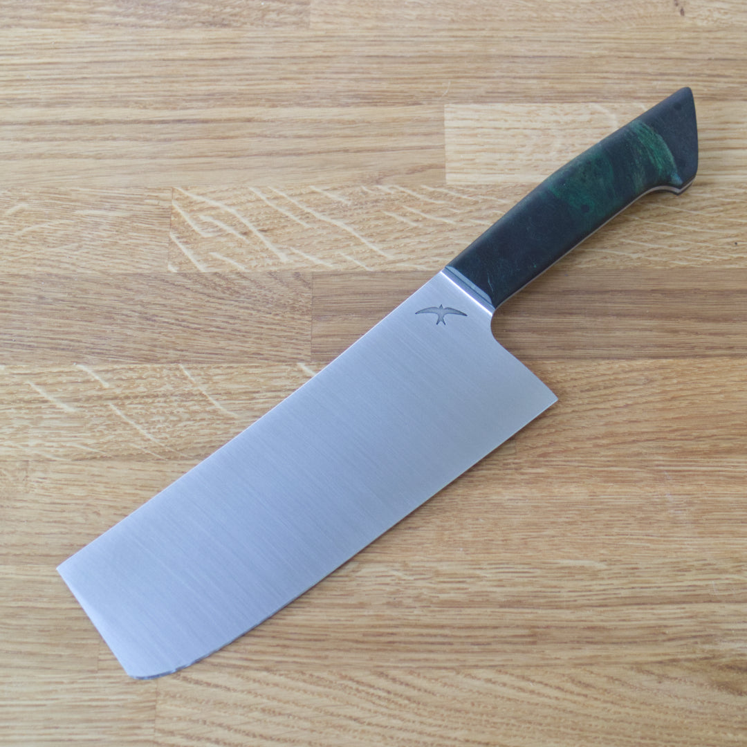 7" Nakiri AEB-L Spalted Burl Green & Black